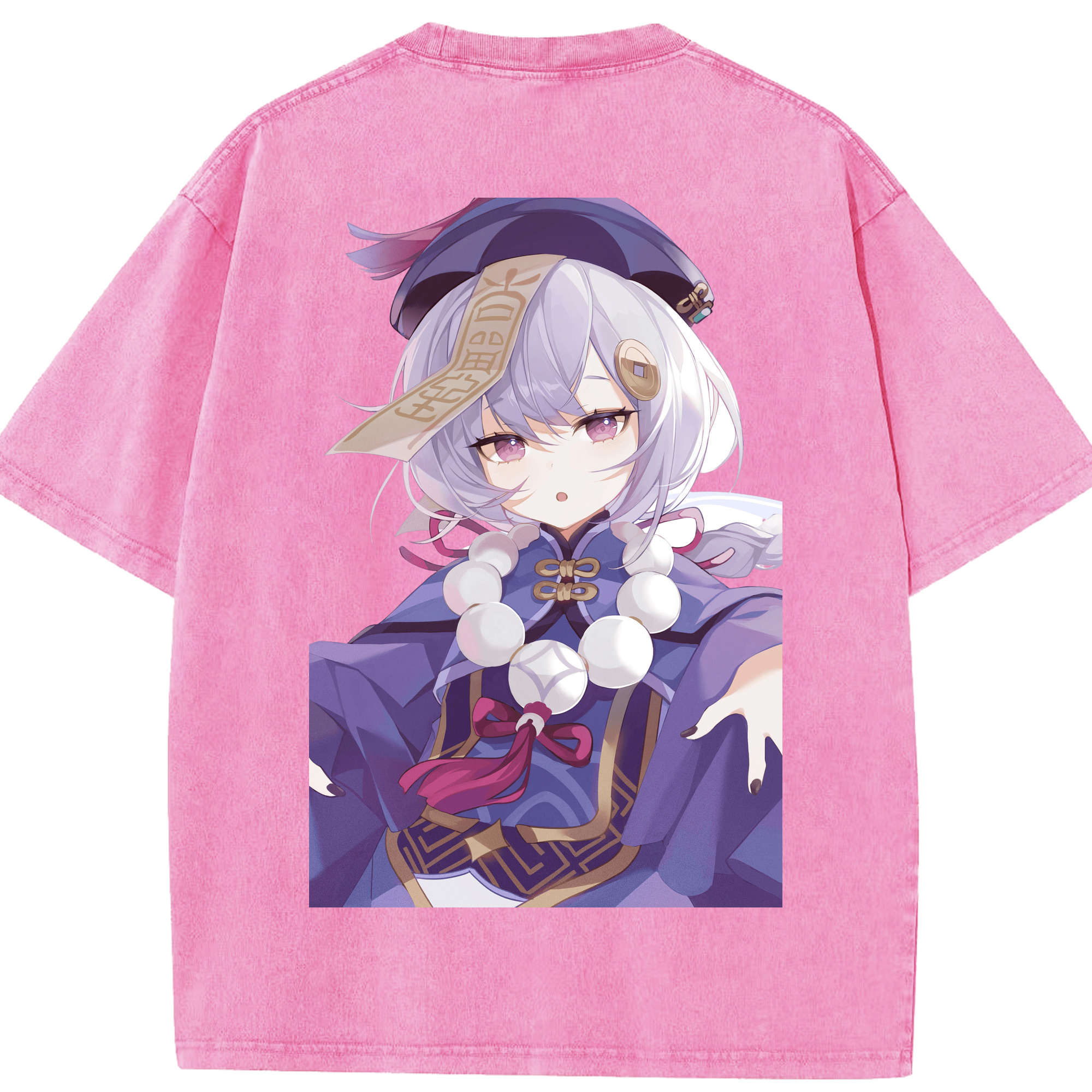 げんし神 七七 なな  genshin Nana 綿100% ヴィンテージ風 半袖Tシャツ（背面プリント）